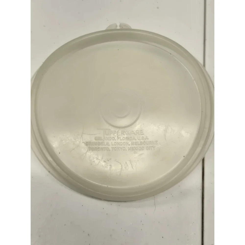 Vintage Tupperware Sheer Round Replacement Lid Seal 215-47 Clear White 5.25 Inch